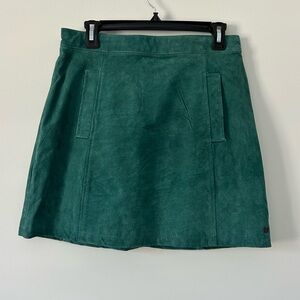 NUMPH Carla Leather Suede Mini Skirt Jungle Green NWT EU 36 US S